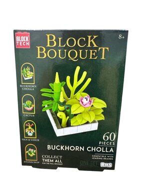 Block Tech Block Bouquet Buckhorn Cholla Building Set 60 Pieces Collectible For